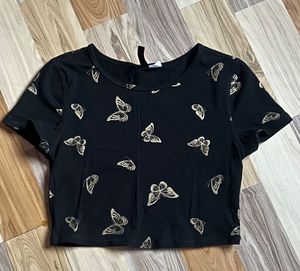 Butterfly Print Crop Top