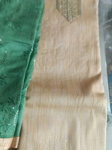 Elegant Beige &amp; Green Salwar Kameez Suit