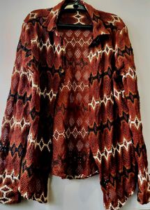 htow ysLone Brown Net Shrug From Zudio