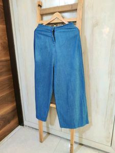 Denim Colour Women Trouser Waist Size-28 Length-38