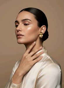 Stainless steel Anti Tarnish Sculptural Gold Drop