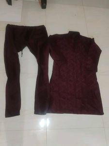 Maroon Color Kurtas Set With Dhoti Pant