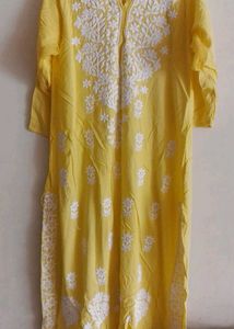 Yellow Embroidered Kurta