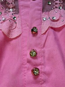 Pink Embellished Top🌷
