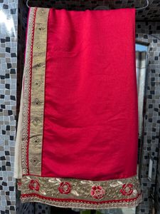 Half Net And Silk Saree