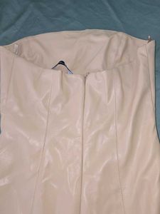 Faux Leather Strapless Dress