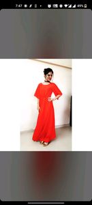 Red gown with beautiful back