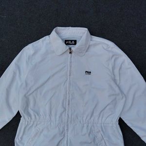 Fila White Windcheater Jacket For Mens And Womens