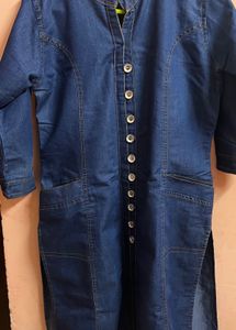 Denim Straight Kurti For Women