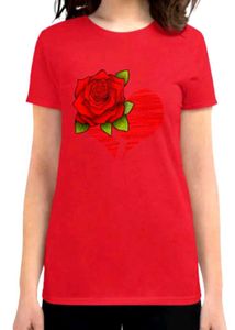 Red Rose Heart Graphic Tee