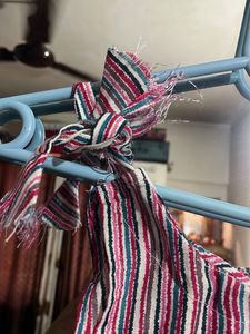 Striped Sleeveless Mini Knot Kurti