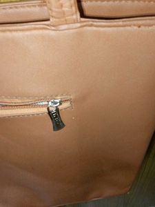 Brown Striped Tote Bag