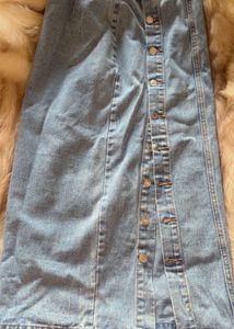 Denim Button-Down Skirt