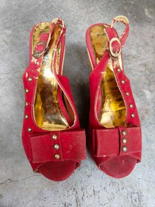 Red Bow Slingback Heels