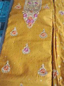 Elegant Mustard Embroidered Suit