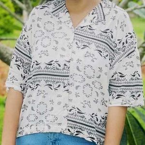 Patterned Button-Up Top