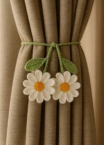 Daisy crochet Curtain Tie
