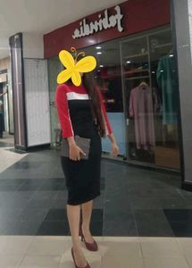 Zara Color Block Midi Dress
