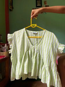 Striped Ruffle Top