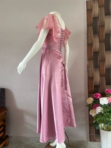 Vintage Pink Lace &amp; Satin Dress