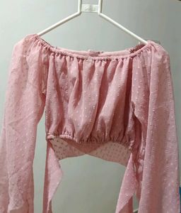 Pink Polka Dot Crop Top