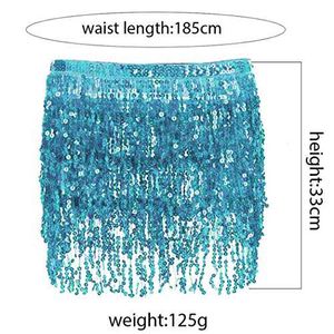 Blue Fringe Frill Belly Dance top Wrap Skirt