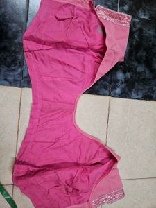 Baby Pink Saree With Stiched Blouse