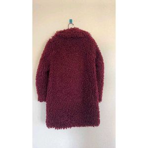 Zara Burgundy Faux Fur Overcoat