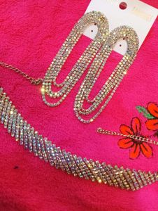 Fine Quality AD Nag, Light Weight, Silver Necklace