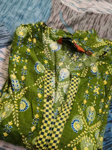 rangriti Olive Green Printed Kurta