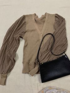 Chikku Brown Wrap Top