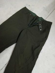 Olive Green Cropped Trousers