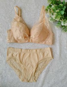 Cream Bra Panty Set