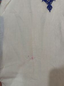 Elegant White &amp; Blue backless Kurta