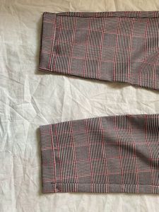 Black Straight Checked Trouser