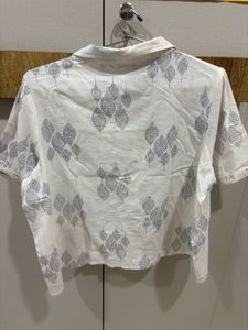 Leaf Print White Top