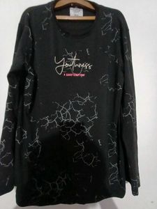 Casual Black Full Sleeve T Shirt