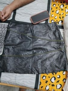 Black Faux Leather Mini Skirt