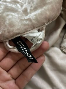 H&amp;M  Light Pink Crashed Velvet Bomber Jacket