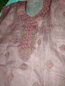 Pretty Organza Embroidered Kurta Unstitched