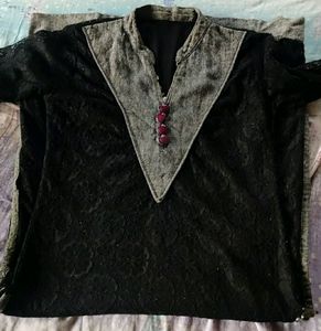 Black Net Kurtha