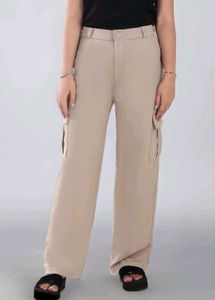 Beige Cargo Trousers