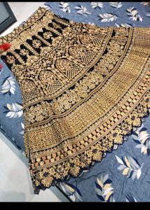 Pink &amp; Black Velvet Lehenga