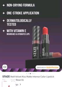 STAZE 9to9 Branded Unused Lipstick Combo Pack Of 2