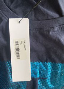 Calvin Klein Navy Blue Men Patchwork Tshirt - XXL