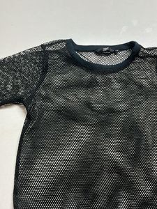 Black Mesh Crop Top