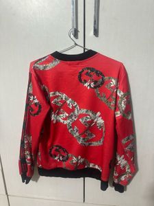 Red Floral Bomber Jacket