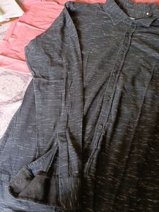 Men's Black Patterned Casual Shirt