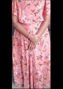 Floral Print Peach Dress