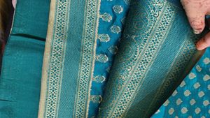 Elegant Teal Banarasi Saree